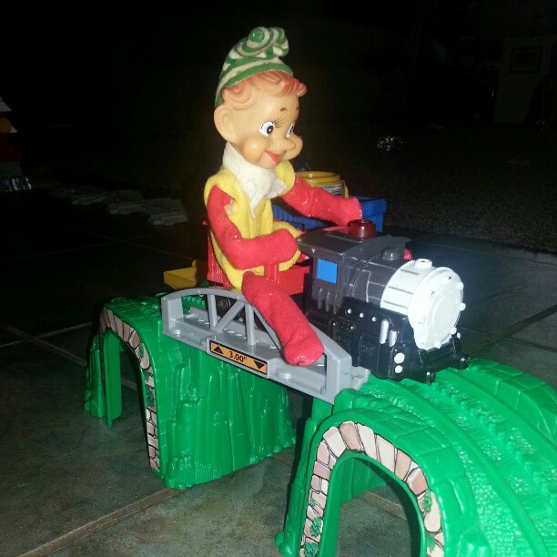 Our Elf took a ride on Van's trains - from Instagram