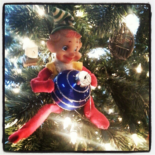 Playing with the ornaments.. Silly Elf - from Instagram